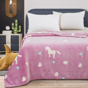 Κουβέρτα Κούνιας 110x140 Luminous Φωσφοριζέ Cosmin Unicorn Pink