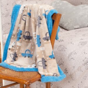 Κουβέρτα Fleece Κούνιας (105x160) Με Γουνάκι Melinen Cars