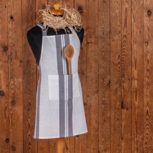 Ποδιά Κουζίνας (60x75) Melinen Pepper Stripe Grey