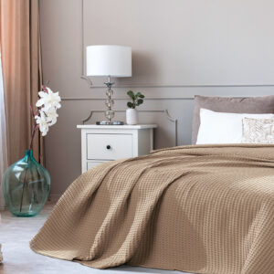 Πικέ κουβέρτα υπέρδιπλη Waffle 230x240 Μπεζ Beauty Home