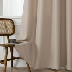 Beauty Home Κουρτίνα μεσαίας σκίασης με 8 μεταλλικούς κρίκους Effect Art 8443 140x270 Άμμου - Image 9
