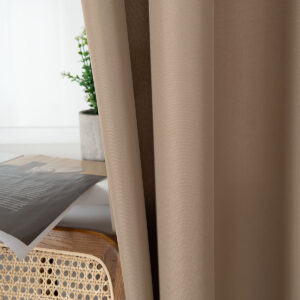 Beauty Home Κουρτίνα μεσαίας σκίασης με 8 μεταλλικούς κρίκους Effect Art 8443 140x270 Μπεζ - Image 8