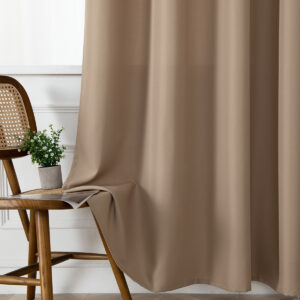 Beauty Home Κουρτίνα μεσαίας σκίασης με 8 μεταλλικούς κρίκους Effect Art 8443 140x270 Μπεζ - Image 10