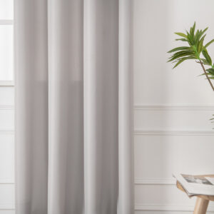 Beauty Home Κουρτίνα μεσαίας σκίασης με 8 μεταλλικούς κρίκους Effect Art 8443 140x270 Ασημί - Image 5