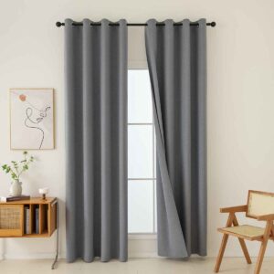 Beauty Home Κουρτίνα Full Blackout σκίασης με 8 κρίκους Total Art 8446 140x270 Ανθρακίτης - Image 7