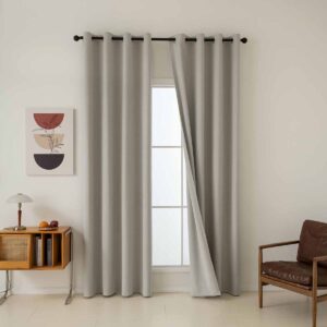 Beauty Home Κουρτίνα Full Blackout σκίασης με 8 κρίκους Total Art 8446 140x270 Εκρού - Image 5