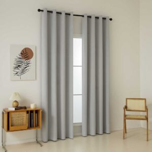 Beauty Home Κουρτίνα Full Blackout σκίασης με 8 κρίκους Total Art 8446 140x270 Ασημί - Image 3