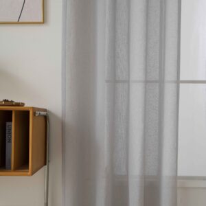Beauty Home Κουρτίνα γάζα μονόχρωμη με 8 μεταλλικούς κρίκους Fit Art 8447 140x270 Γκρι - Image 3
