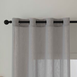 Beauty Home Κουρτίνα γάζα μονόχρωμη με 8 μεταλλικούς κρίκους Fit Art 8447 140x270 Γκρι - Image 4