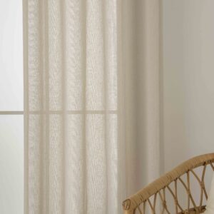 Beauty Home Κουρτίνα γάζα μονόχρωμη με 8 μεταλλικούς κρίκους Fit Art 8447 140x270 Μπεζ - Image 4