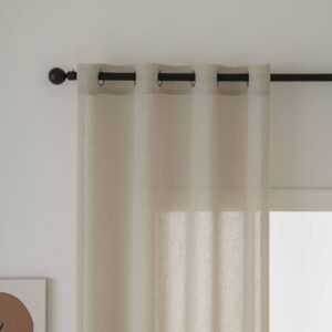 Beauty Home Κουρτίνα γάζα μονόχρωμη με 8 μεταλλικούς κρίκους Fit Art 8447 140x270 Μπεζ - Image 5