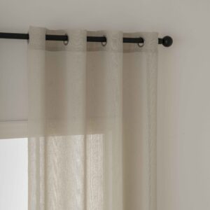 Beauty Home Κουρτίνα γάζα μονόχρωμη με 8 μεταλλικούς κρίκους Fit Art 8447 140x270 Μπεζ - Image 6