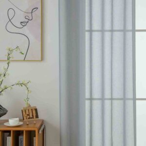 Beauty Home Κουρτίνα γάζα μονόχρωμη με 8 μεταλλικούς κρίκους Sharp Art 8448 140x270 Γκρι - Image 3