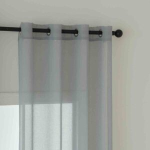 Beauty Home Κουρτίνα γάζα μονόχρωμη με 8 μεταλλικούς κρίκους Sharp Art 8448 140x270 Γκρι - Image 6