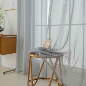 Beauty Home Κουρτίνα γάζα μονόχρωμη με 8 μεταλλικούς κρίκους Sharp Art 8448 140x270 Γκρι - Image 8