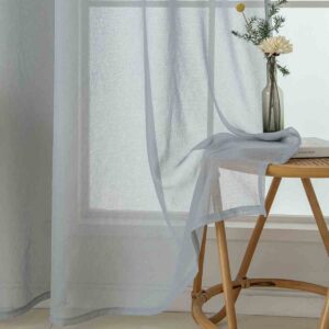 Beauty Home Κουρτίνα γάζα μονόχρωμη με 8 μεταλλικούς κρίκους Sharp Art 8448 140x270 Γκρι - Image 10