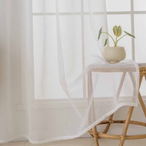 Beauty Home Κουρτίνα γάζα μονόχρωμη με 8 μεταλλικούς κρίκους Sharp Art 8448 140x270 Εκρού - Image 11