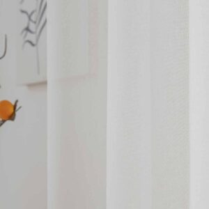 Beauty Home Κουρτίνα γάζα μονόχρωμη με 8 μεταλλικούς κρίκους Sharp Art 8448 140x270 Εκρού - Image 4