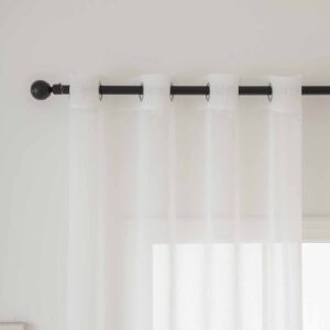 Beauty Home Κουρτίνα γάζα μονόχρωμη με 8 μεταλλικούς κρίκους Sharp Art 8448 140x270 Εκρού - Image 5