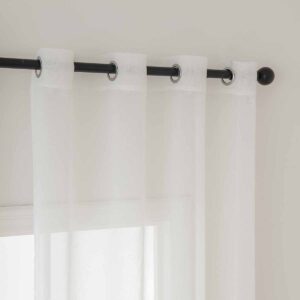 Beauty Home Κουρτίνα γάζα μονόχρωμη με 8 μεταλλικούς κρίκους Sharp Art 8448 140x270 Εκρού - Image 6