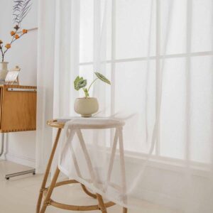 Beauty Home Κουρτίνα γάζα μονόχρωμη με 8 μεταλλικούς κρίκους Sharp Art 8448 140x270 Εκρού - Image 8