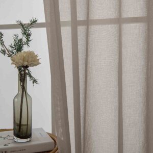 Beauty Home Κουρτίνα γάζα μονόχρωμη με 8 μεταλλικούς κρίκους Sharp Art 8448 140x270 Άμμου - Image 11