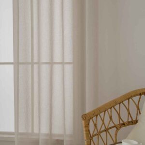 Beauty Home Κουρτίνα γάζα μονόχρωμη με 8 μεταλλικούς κρίκους Sharp Art 8448 140x270 Άμμου - Image 4