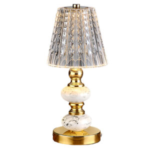 Χρυσό Φωτιστικό LED Marble Effect με USB - Image 1