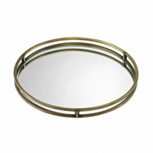 Ανοξείδωτος Στρογγυλός Δίσκος Με Καθρέπτη - Χρυσό Σκούρο