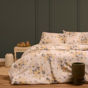 Φανελένια Παπλωματοθήκη Μονή (165x245) Melinen Peonia Grey