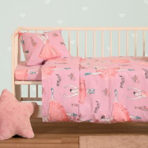 Σετ Φανελένια Σεντόνια Κούνιας (120x170) Melinen Winter Line Ballet Pink
