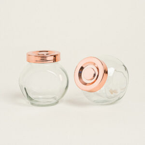 ΒΑΖΑΚΙ ΜΕ ΚΑΠΑΚΙ ΡΟΖ ΧΡΥΣΟ 8x8x5,5cm – 180ml Beauty Home - Image 1