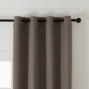 Beauty Home Κουρτίνα Blackout Jacquard σκίασης με 8 μεταλλικούς κρίκους Glare Art 8444 140x270 Μόκα - Image 4