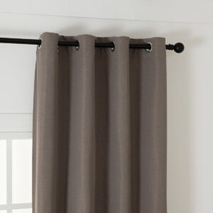 Beauty Home Κουρτίνα Blackout Jacquard σκίασης με 8 μεταλλικούς κρίκους Glare Art 8444 140x270 Μόκα - Image 5
