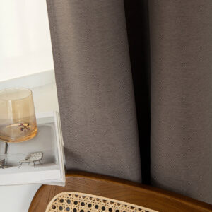 Beauty Home Κουρτίνα Blackout Jacquard σκίασης με 8 μεταλλικούς κρίκους Glare Art 8444 140x270 Μόκα - Image 6