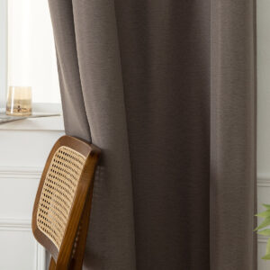Beauty Home Κουρτίνα Blackout Jacquard σκίασης με 8 μεταλλικούς κρίκους Glare Art 8444 140x270 Μόκα - Image 7