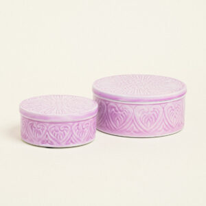ΜΕΤΑΛΛΙΚΟ ΚΟΥΤΙ ΣΕΤ 2 ΤΕΜ ΛΙΛΑ 20 x 10 cm 16 x 8 cm Beauty Home - Image 1