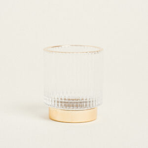 ΚΗΡΟΠΗΓΙΟ ΔΙΑΦΑΝΟ / ΧΡΥΣΟ Ø7×8,2cm Beauty Home - Image 1
