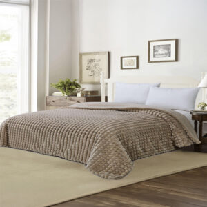 Κουβέρτα Fleece Υπέρδιπλη Με Γουνάκι (220x240) Rabbit Loft Beige