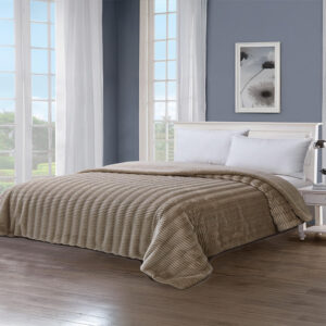 Κουβέρτα Fleece Υπέρδιπλη Με Γουνάκι (220×240) Rabbit Plush Beige