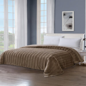 Κουβέρτα Fleece Υπέρδιπλη Με Γουνάκι (220×240) Rabbit Plush Mocca