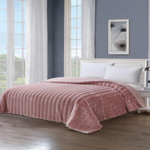 Κουβέρτα Fleece Υπέρδιπλη Με Γουνάκι (220×240) Rabbit Plush Apple