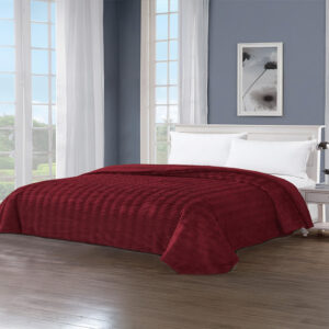 Κουβέρτα Fleece Υπέρδιπλη Με Γουνάκι (220×240) Rabbit Plush Bordeaux