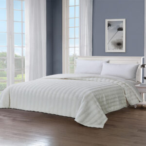 Κουβέρτα Fleece Υπέρδιπλη Με Γουνάκι (220×240) Rabbit Plush White