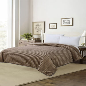 Κουβέρτα Fleece Υπέρδιπλη Με Γουνάκι (220×240) Rabbit Loft Mocca - Image 1
