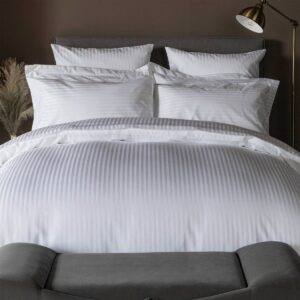 Σετ σεντόνια υπέρδιπλα (220x240) Satin Stripe 1cm 100% βαμβακερό - Image 1
