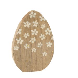 Beauty Home Ξύλινο Αυγό Με Σχέδια Μαργαρίτες 9,5 x 13,5 x 1,5 CM