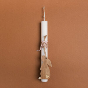 Beauty Home ΛΑΜΠΑΔΑ 25cm ΞΥΛΙΝΟΣ ΛΑΓΟΣ ΡΟΖ - Image 1