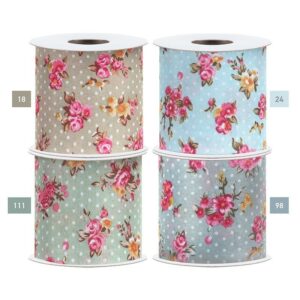 Κορδέλα από ύφασμα print floral (5εκ x 10μέτρα)