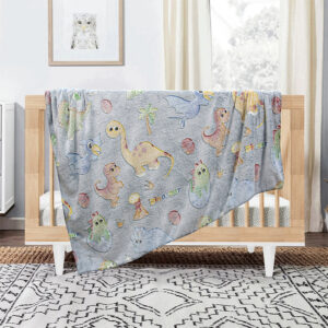 LINO ΚΟΥΒΕΡΤΑ FLEECE ΦΩΣΦΟΡΙΖΕ VOLCANO GREY-CIEL 110X150 - Image 3